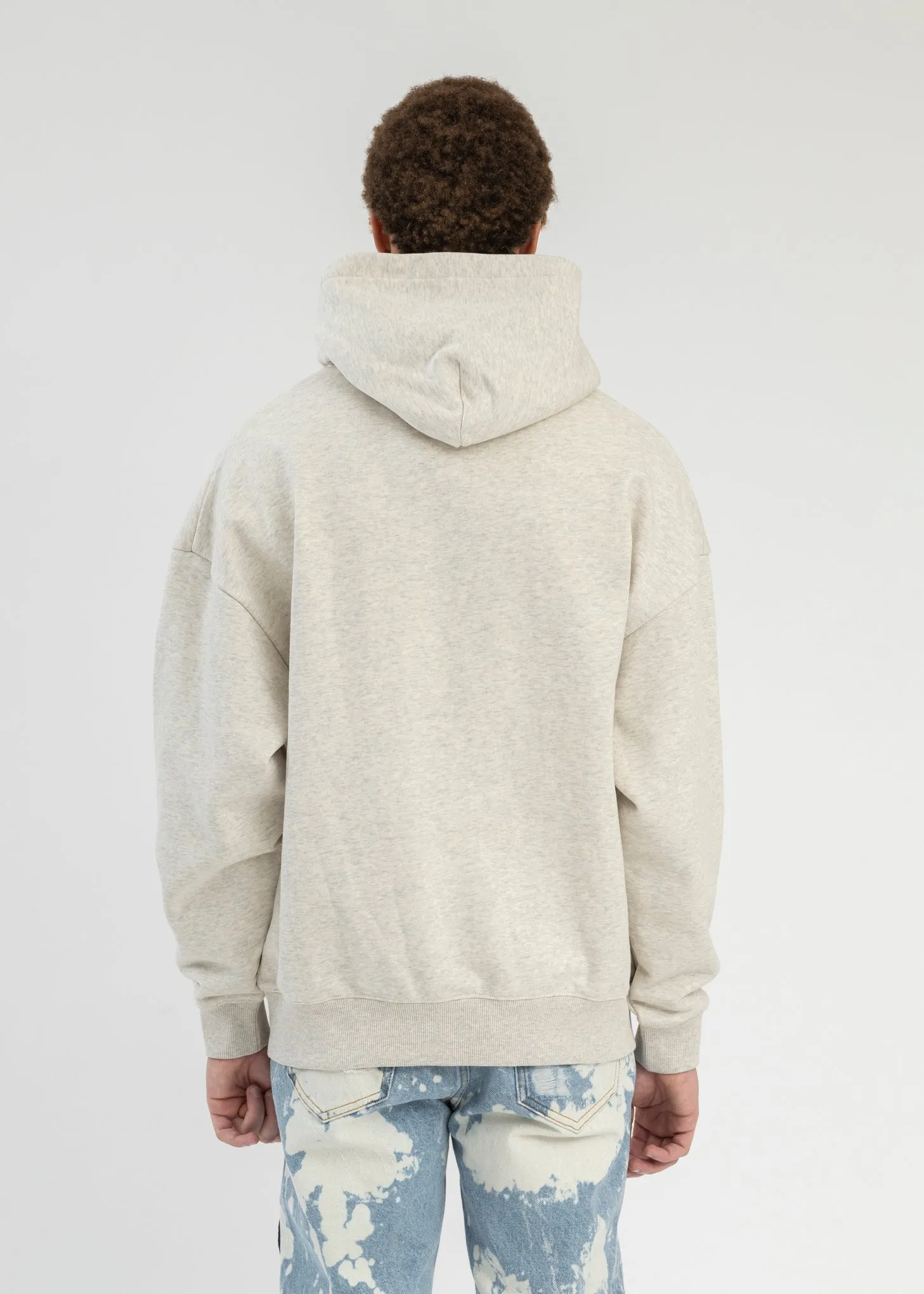 GREY EMBROIDERY PATCHWORK  HOODIES