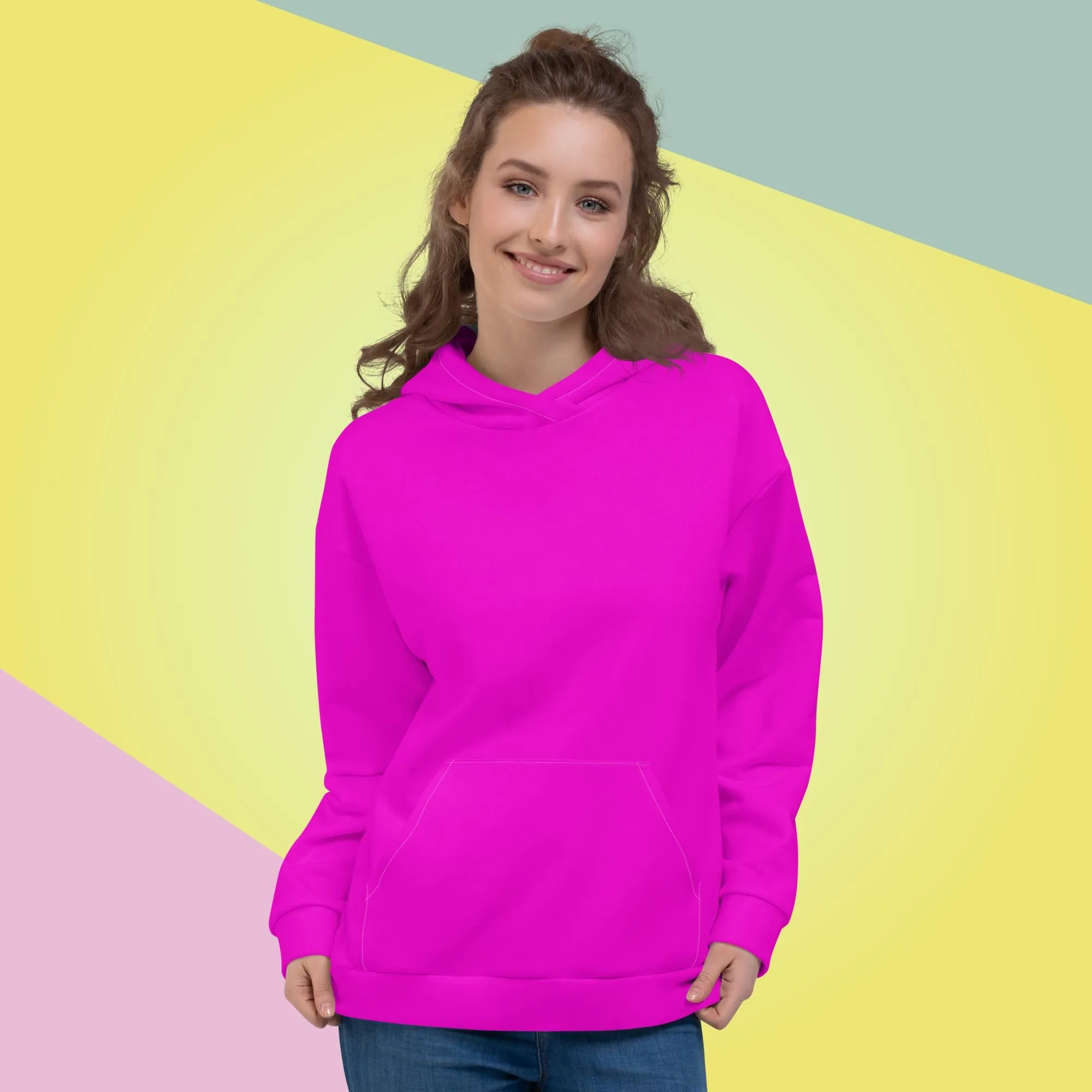 Hot Pink Solid Hoodie