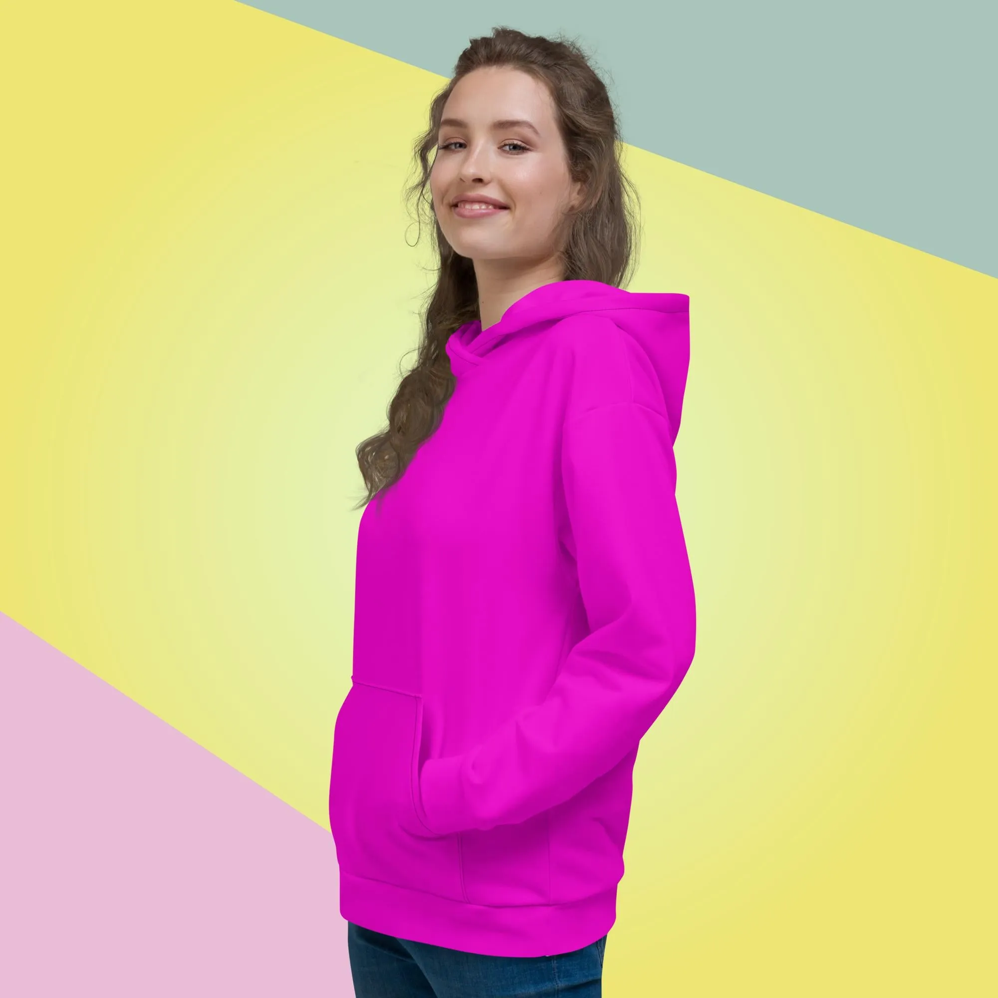 Hot Pink Solid Hoodie