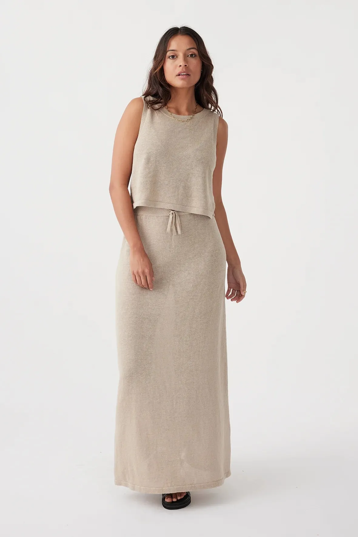 Hugo Linen Knit Tank - Taupe