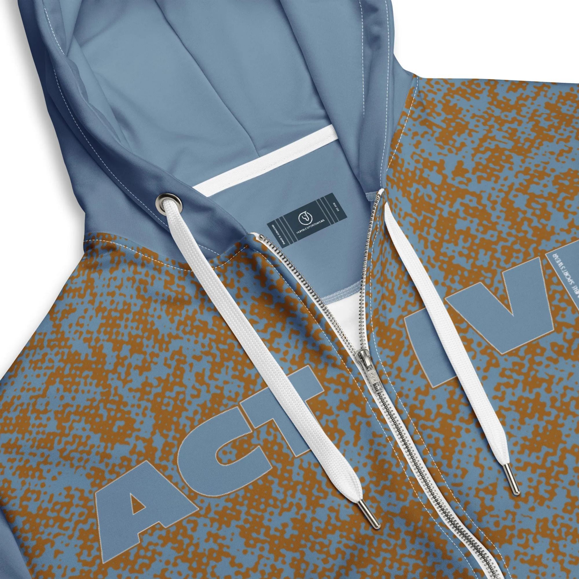 Humble Sportswear™ Men's Blue Active Zip Hoodie