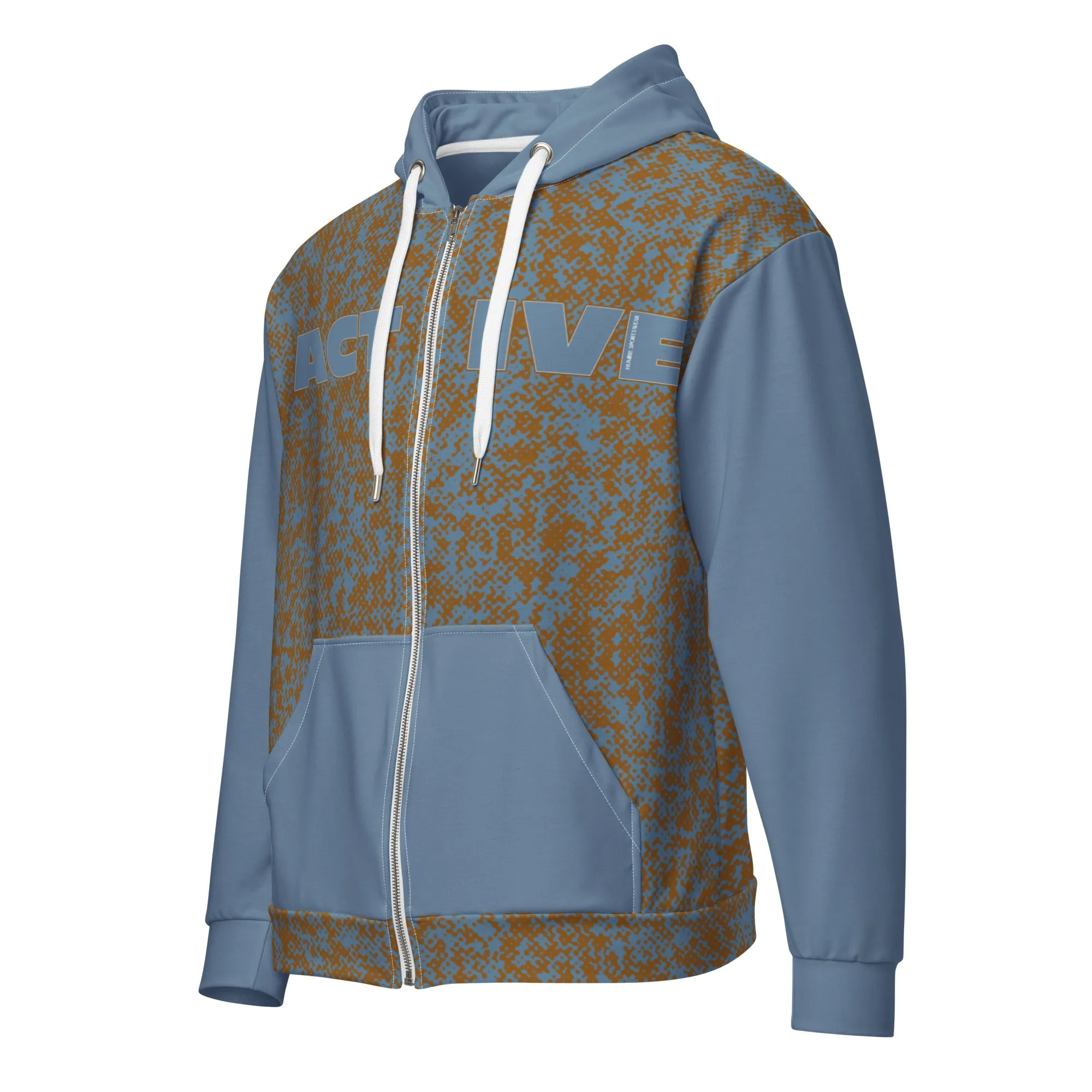 Humble Sportswear™ Men's Blue Active Zip Hoodie