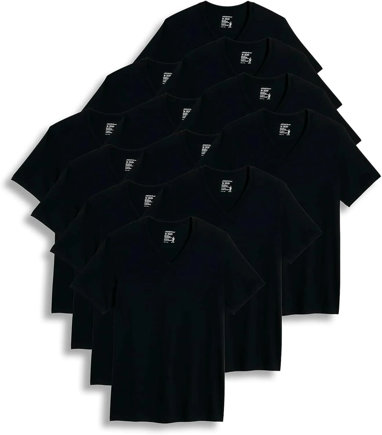 Jockey Men's Undershirt Big & Tall Classic V-Neck Undershirt - 12 Pack