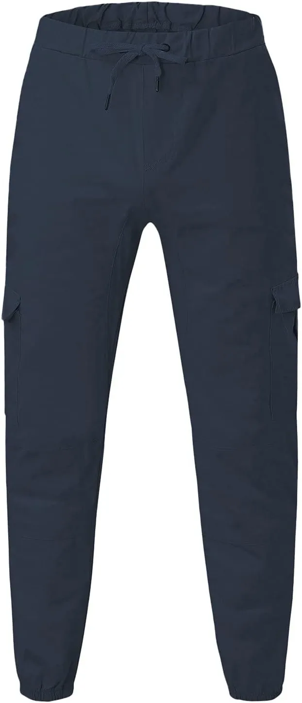 Jogger Pants for Men Slim Fit Elastic Waist Athletic Workout Cargo Sweatpants Drawstring Casual Pants Pockets