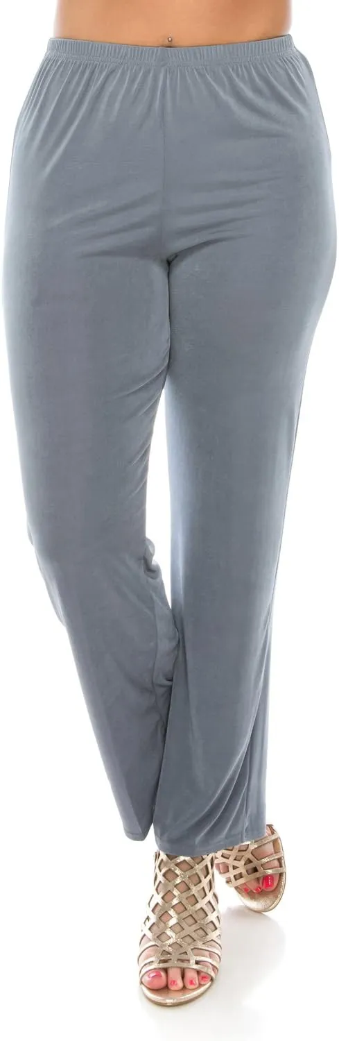 Jostar Women's Elastic Waist Pants  Pull On Stretch Basic Soft Casual Trouser