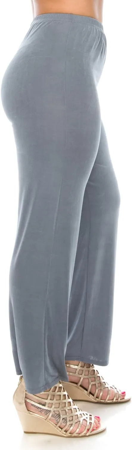Jostar Women's Elastic Waist Pants  Pull On Stretch Basic Soft Casual Trouser