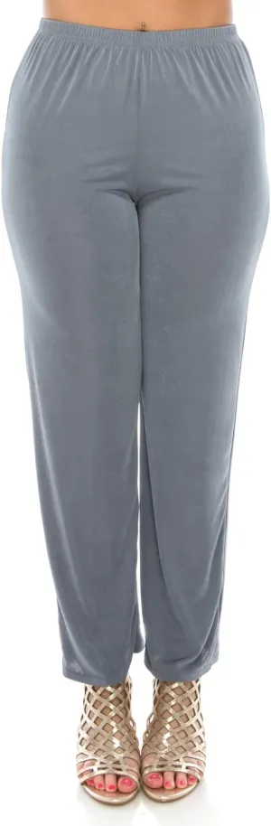 Jostar Women's Elastic Waist Pants  Pull On Stretch Basic Soft Casual Trouser