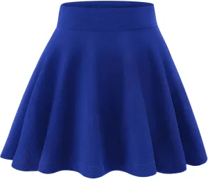 KEREDA Girls Casual Mini High Waist Stretchy Flared Pleated Skater Skirts 5-13 Years