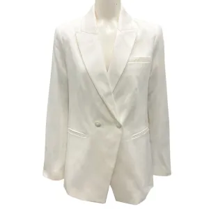 L'Agence Ivory Nellie Oversized Double-Breasted Blazer