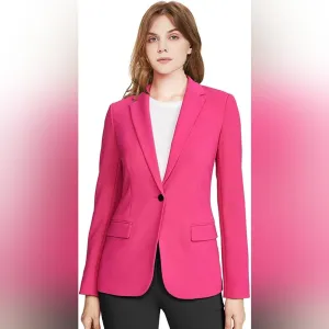 Lapel One Button Pink Blazer Blazer