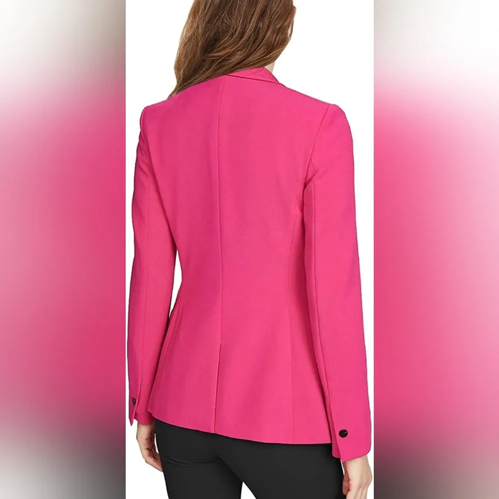 Lapel One Button Pink Blazer Blazer