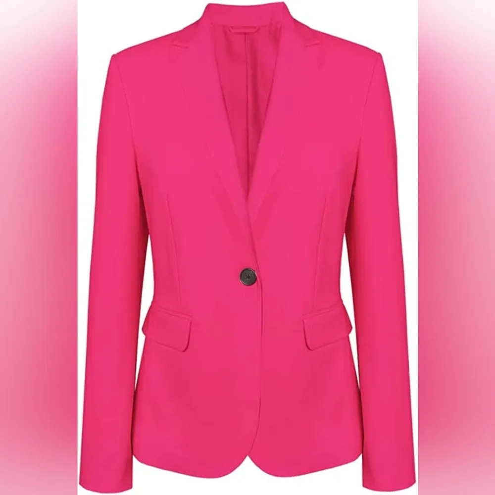 Lapel One Button Pink Blazer Blazer