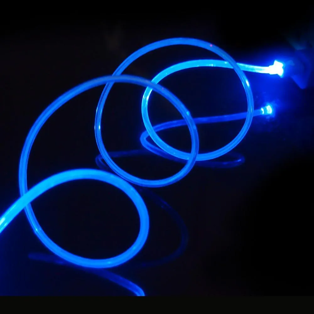 LED USB Cable - LED Flowing Visible Light Up Luminescent Smart Charge