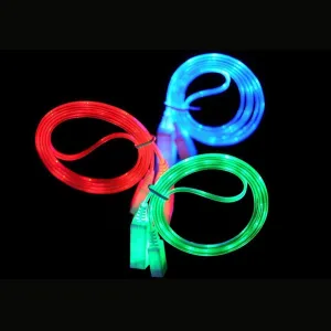 LED USB Cable - LED Flowing Visible Light Up Luminescent Smart Charge