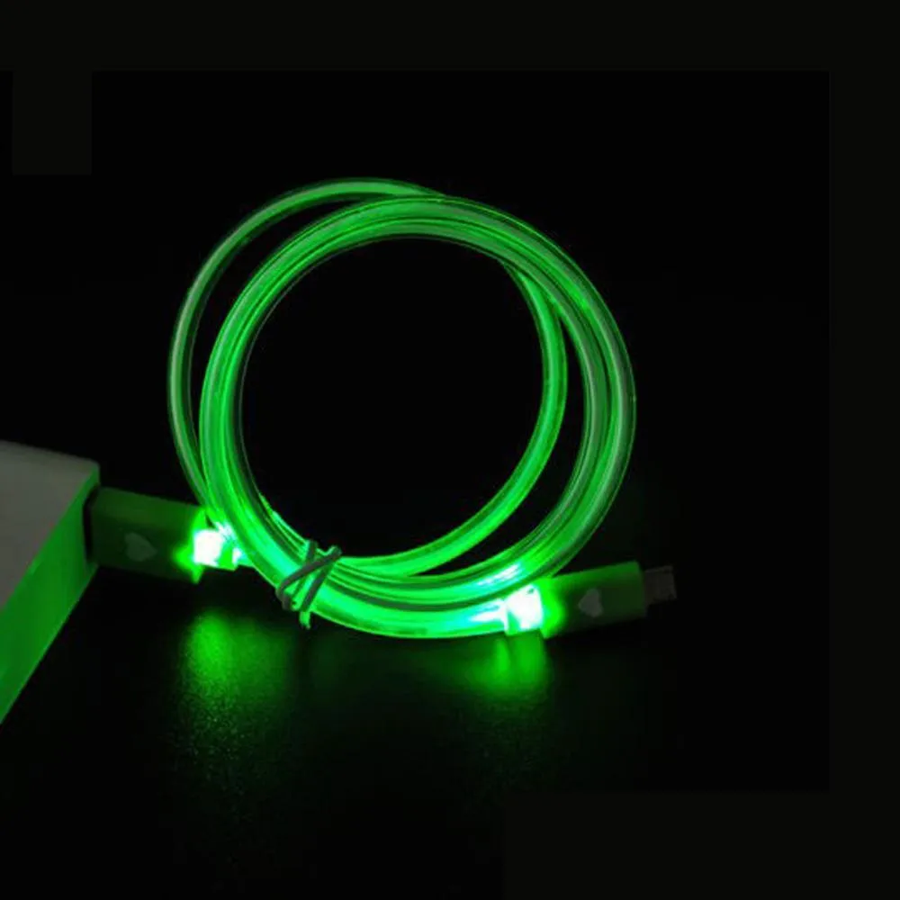 LED USB Cable - LED Flowing Visible Light Up Luminescent Smart Charge