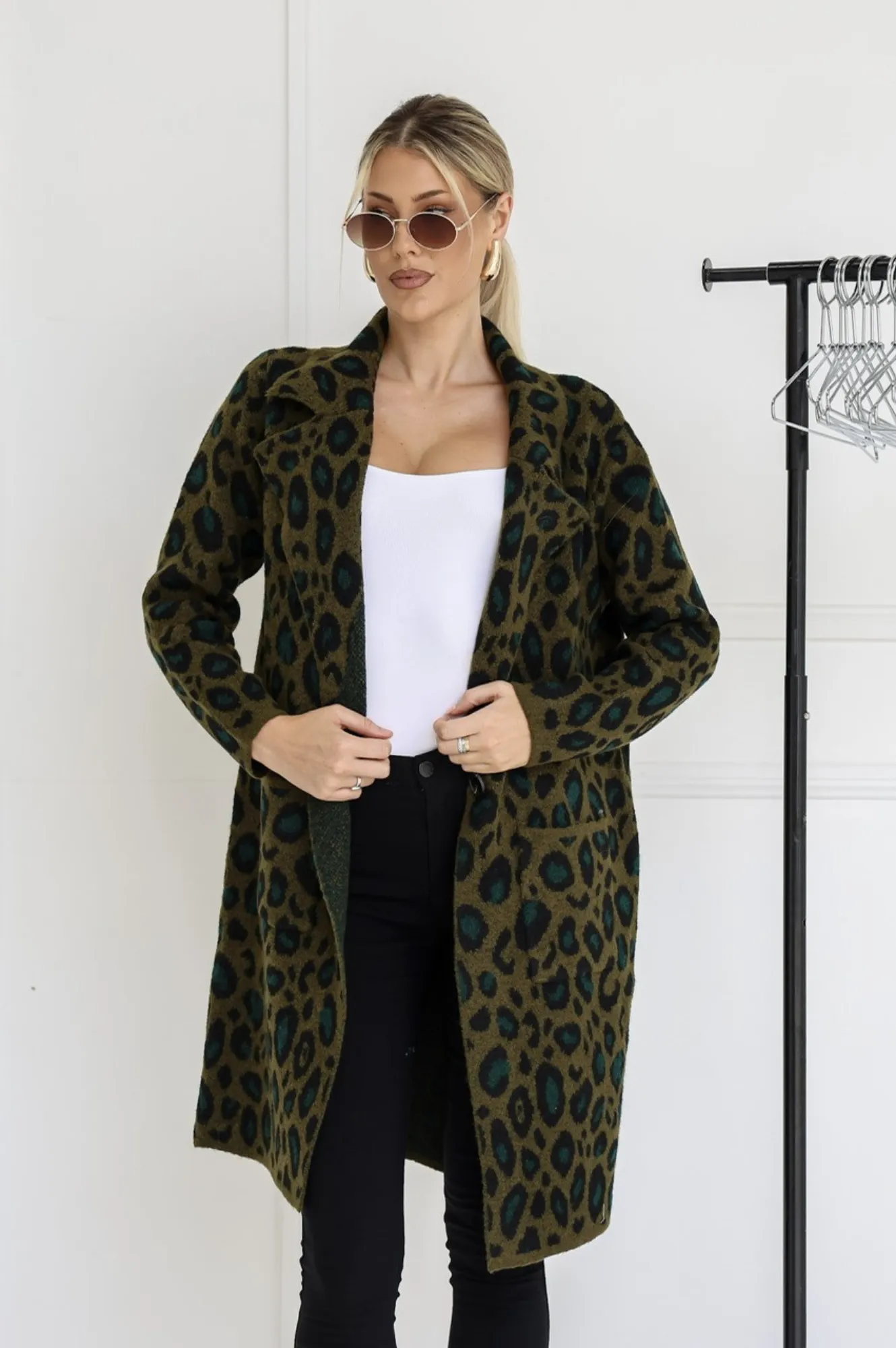 Leopard Coatigans - Khaki