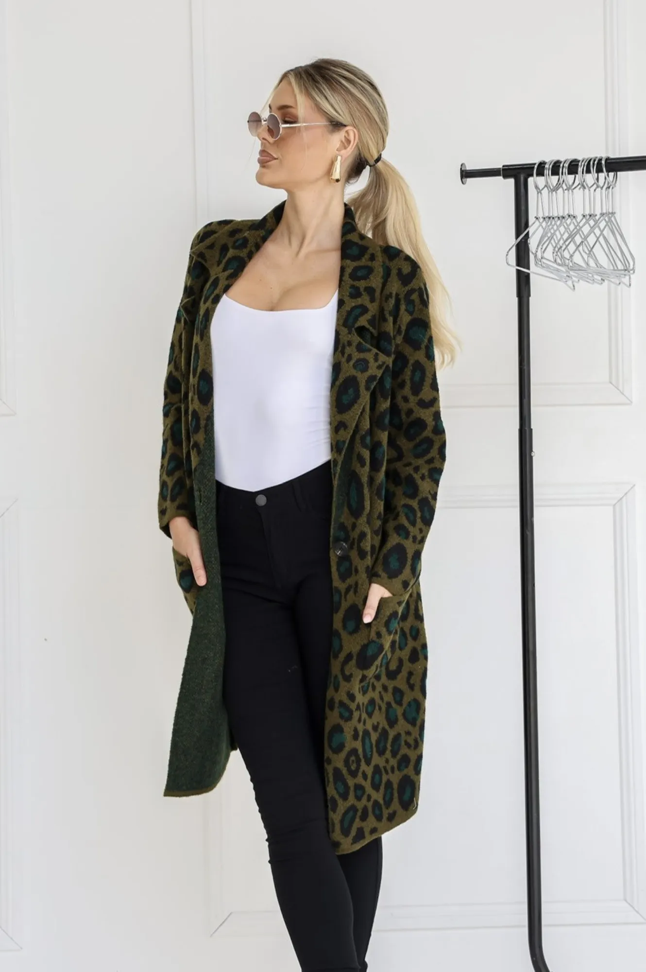 Leopard Coatigans - Khaki
