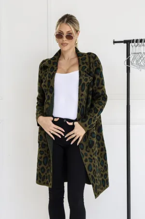 Leopard Coatigans - Khaki