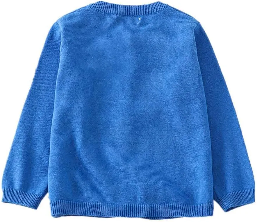 LNICEAR Toddler Boys Girls Crewneck Cardigan Sweaters Long Sleeve Kids Button Cotton School Uniform Knit Tops Outwear