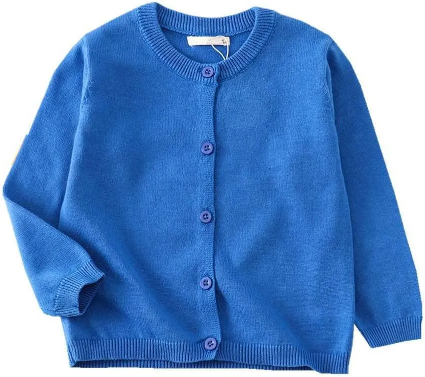 LNICEAR Toddler Boys Girls Crewneck Cardigan Sweaters Long Sleeve Kids Button Cotton School Uniform Knit Tops Outwear