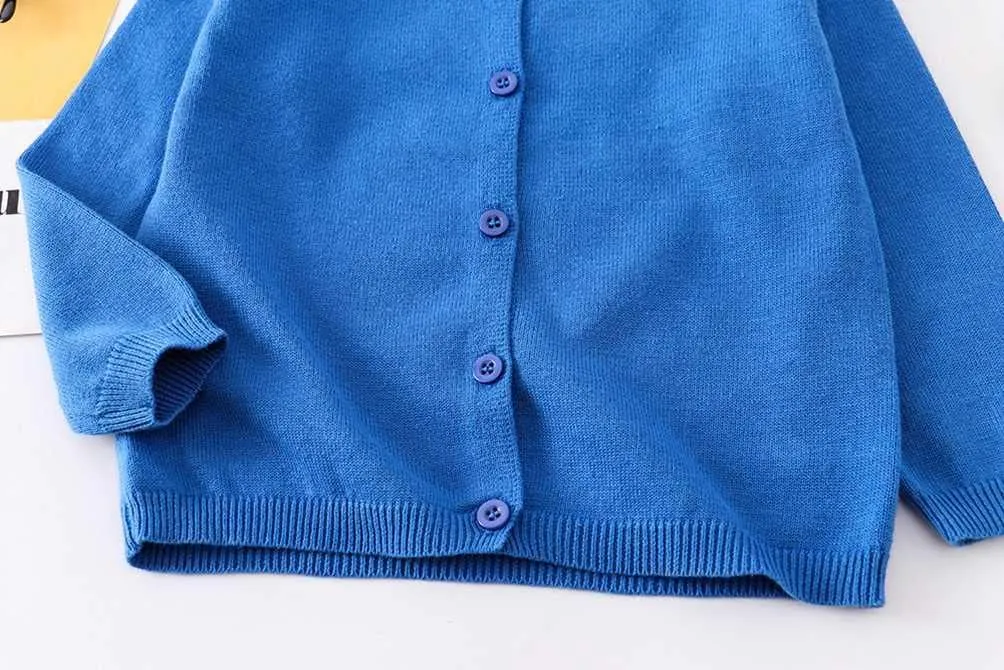 LNICEAR Toddler Boys Girls Crewneck Cardigan Sweaters Long Sleeve Kids Button Cotton School Uniform Knit Tops Outwear