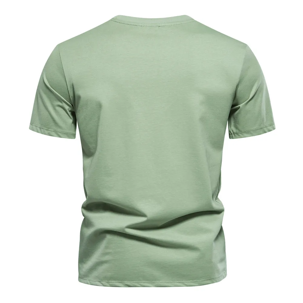 Loookus - Men's Embroidered Slim-fit Short-Sleeved Casual High-quality trendy T-shirt