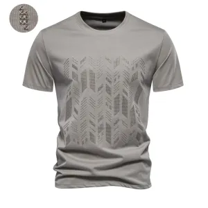Loookus - Men's Embroidered Slim-fit Short-Sleeved Casual High-quality trendy T-shirt