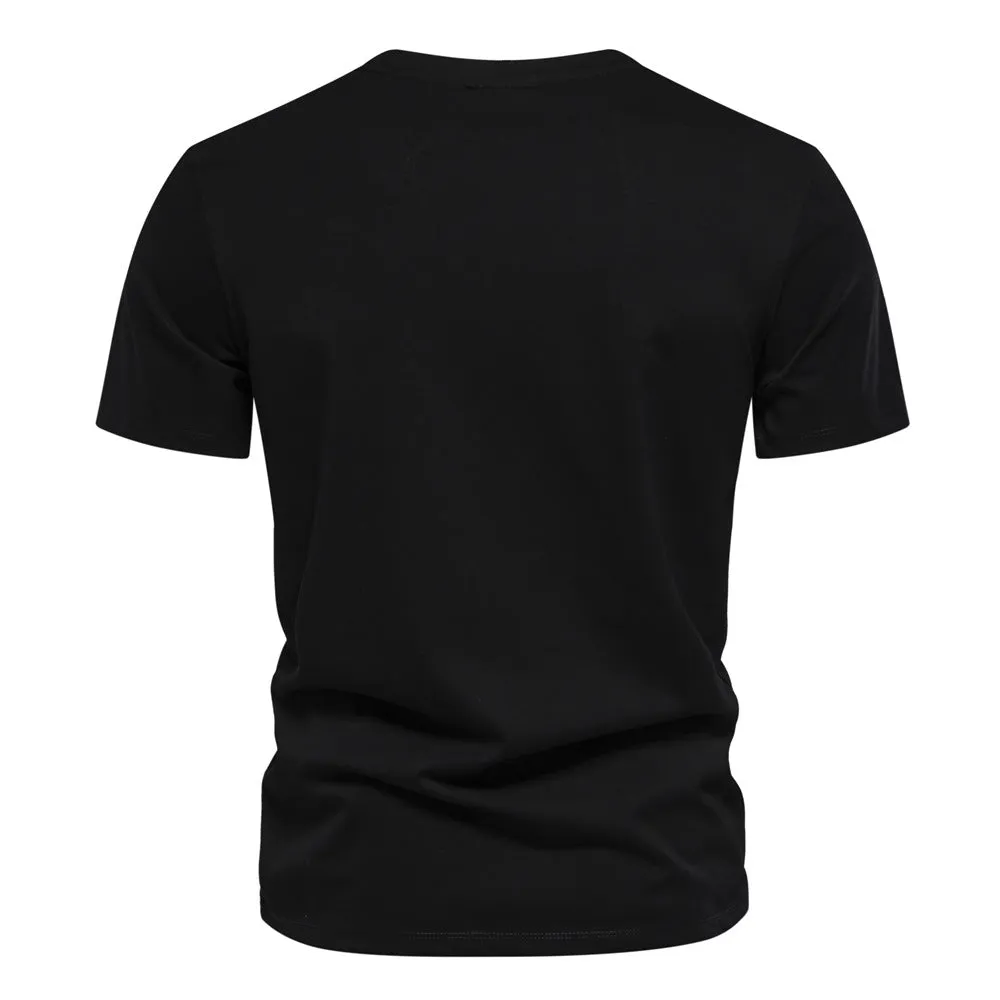 Loookus - Men's Embroidered Slim-fit Short-Sleeved Casual High-quality trendy T-shirt