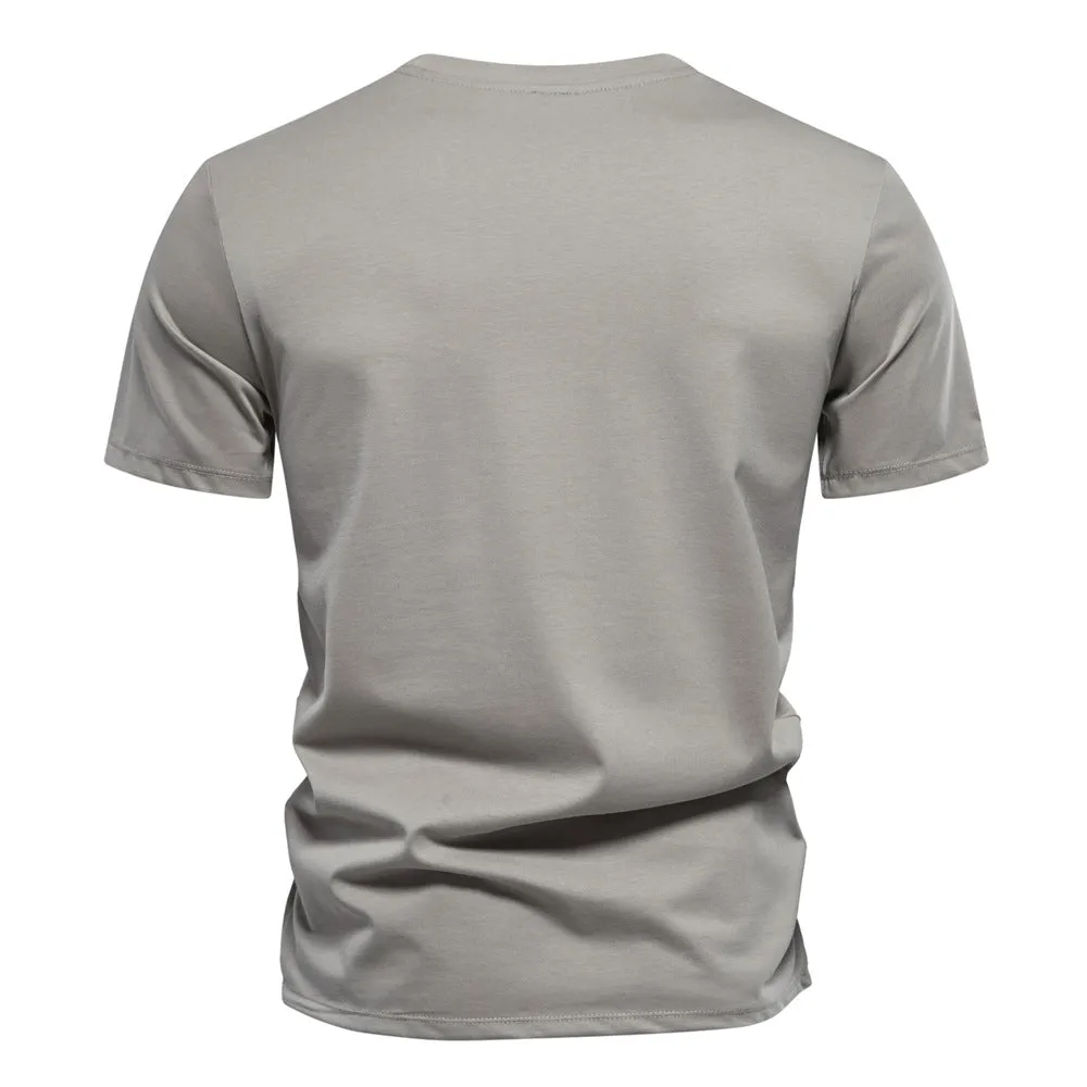 Loookus - Men's Embroidered Slim-fit Short-Sleeved Casual High-quality trendy T-shirt