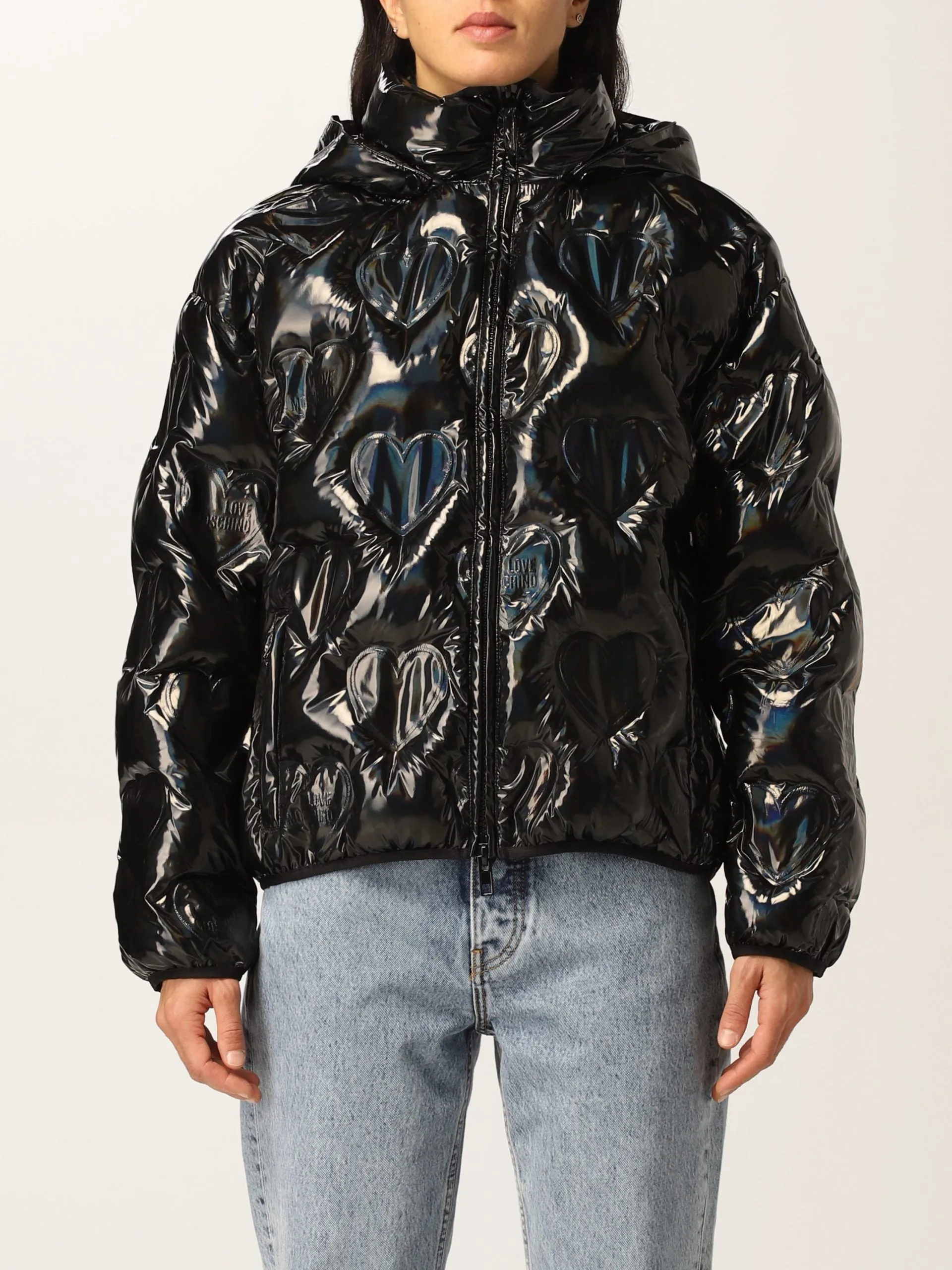 Love Moschino Chic Logo-Emblazoned Hooded Jacket