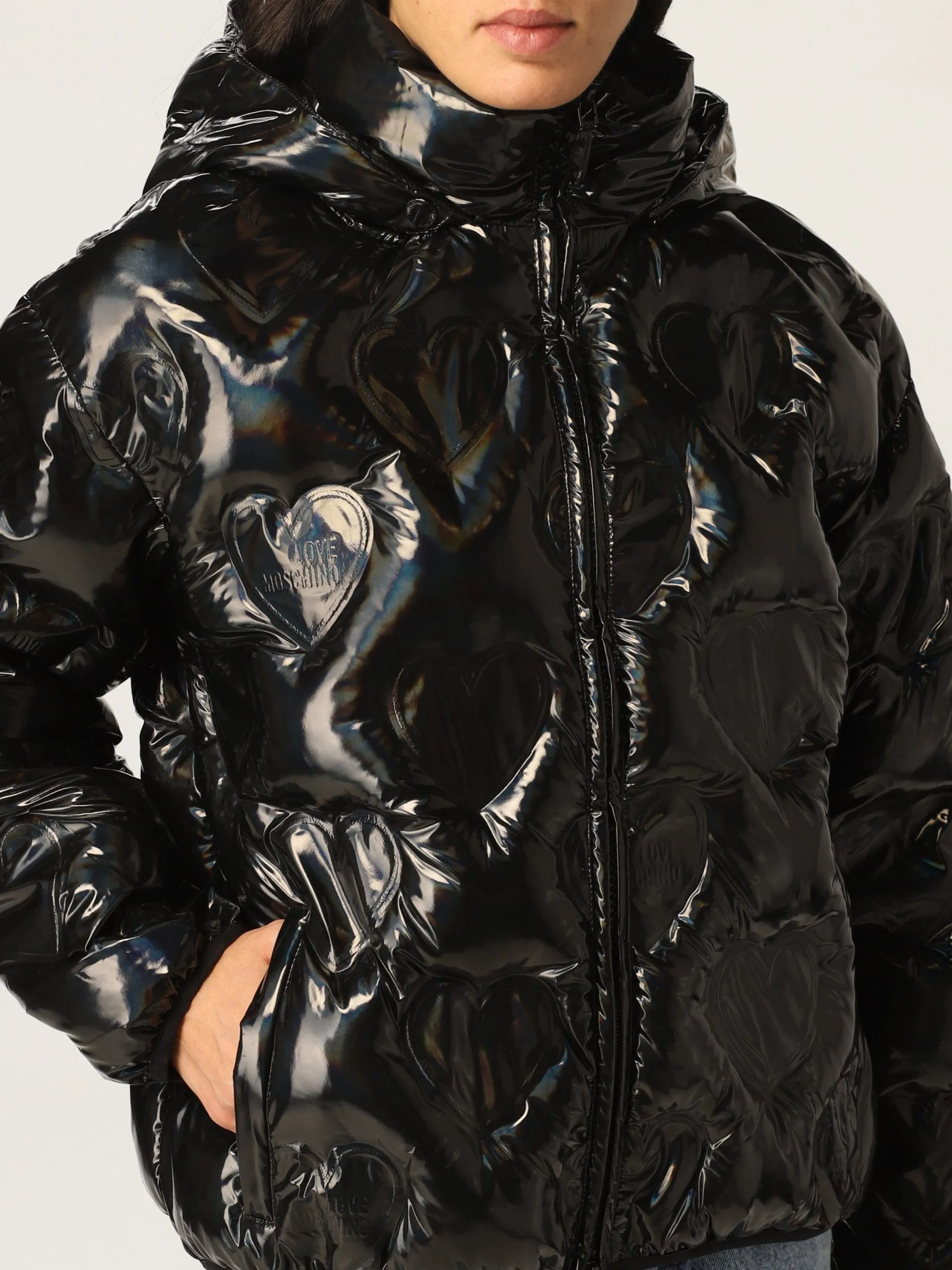 Love Moschino Chic Logo-Emblazoned Hooded Jacket