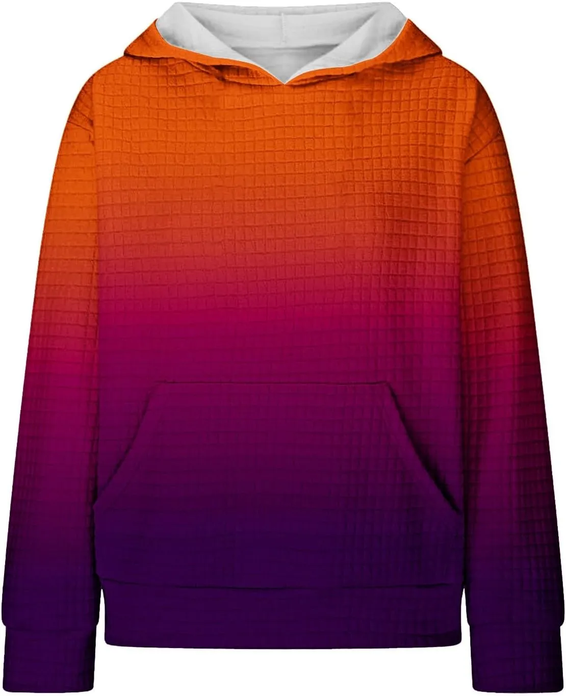 LRMQS Cute Hoodies for Teen Girls Trendy Preppy Waffle Hooded Sweatshirts Oversized Long Sleeve Sweater Tween Girl Clothes