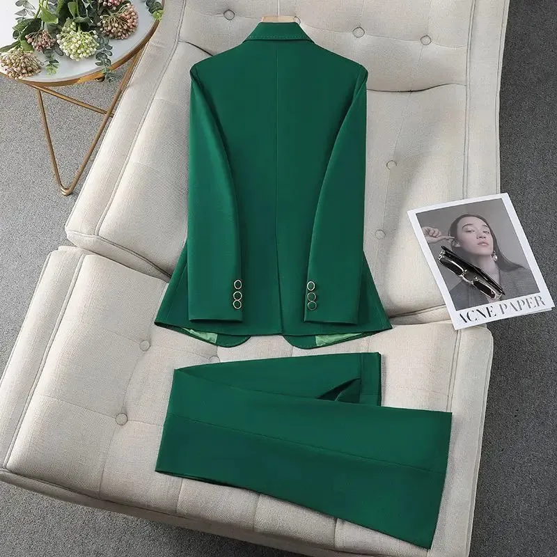 LVSANW Women 2024 Autumn New Fashion Professional Suit Two-piece Korean Elegant Casual Blazers Jacket Pants Matching Set Female Clothes