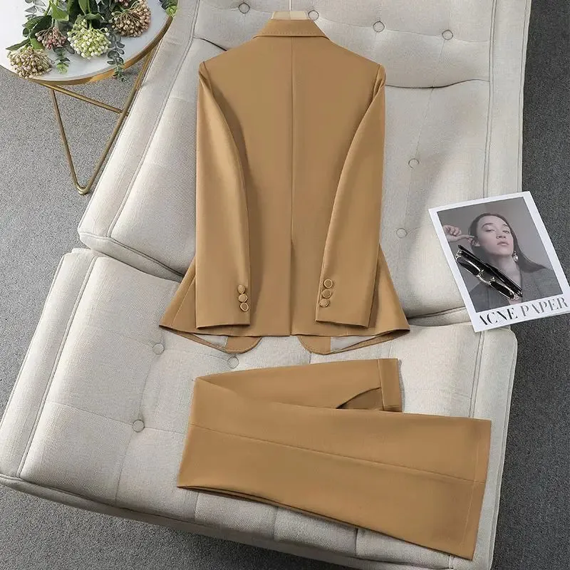 LVSANW Women 2024 Autumn New Fashion Professional Suit Two-piece Korean Elegant Casual Blazers Jacket Pants Matching Set Female Clothes