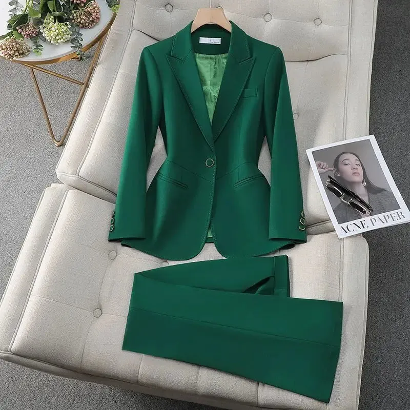 LVSANW Women 2024 Autumn New Fashion Professional Suit Two-piece Korean Elegant Casual Blazers Jacket Pants Matching Set Female Clothes