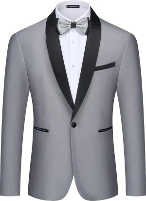 MAGE MALE Mens Tuxedo Jacket Shawl Lapel Suit Jacket Slim Fit Blazer Jacket for Dinner,Prom,Wedding