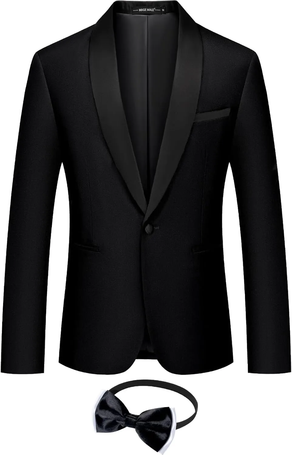 MAGE MALE Mens Tuxedo Jacket Shawl Lapel Suit Jacket Slim Fit Blazer Jacket for Dinner,Prom,Wedding
