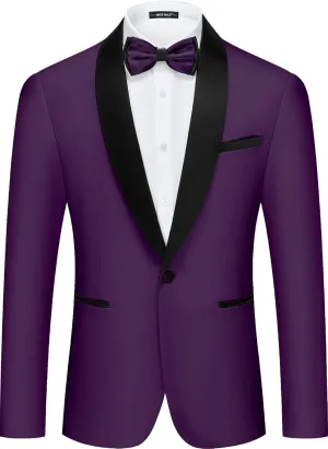MAGE MALE Mens Tuxedo Jacket Shawl Lapel Suit Jacket Slim Fit Blazer Jacket for Dinner,Prom,Wedding