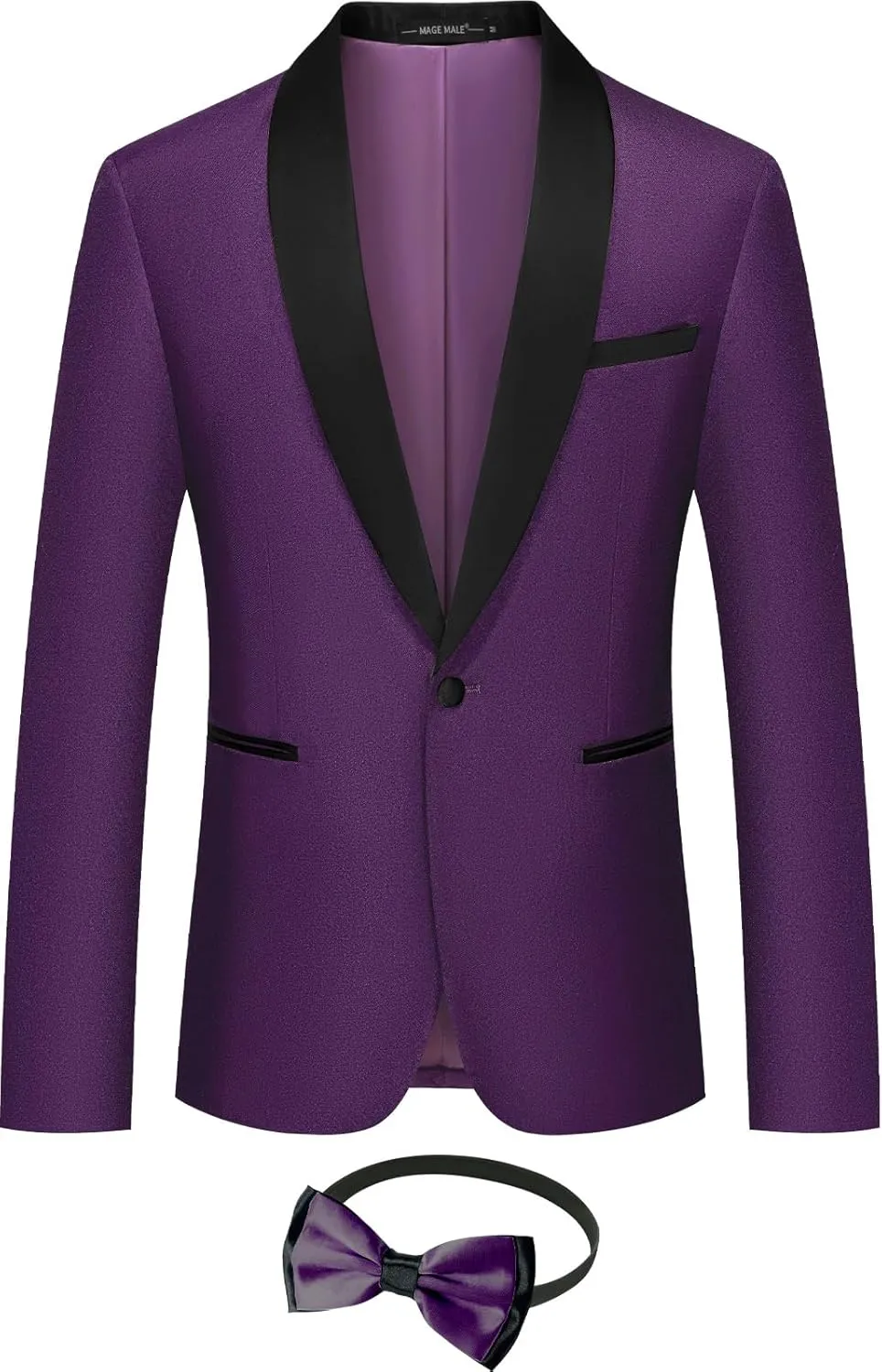 MAGE MALE Mens Tuxedo Jacket Shawl Lapel Suit Jacket Slim Fit Blazer Jacket for Dinner,Prom,Wedding