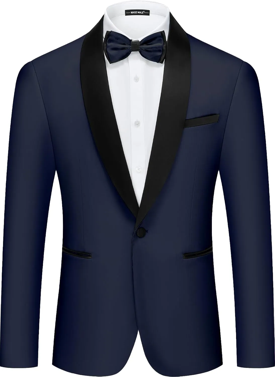 MAGE MALE Mens Tuxedo Jacket Shawl Lapel Suit Jacket Slim Fit Blazer Jacket for Dinner,Prom,Wedding