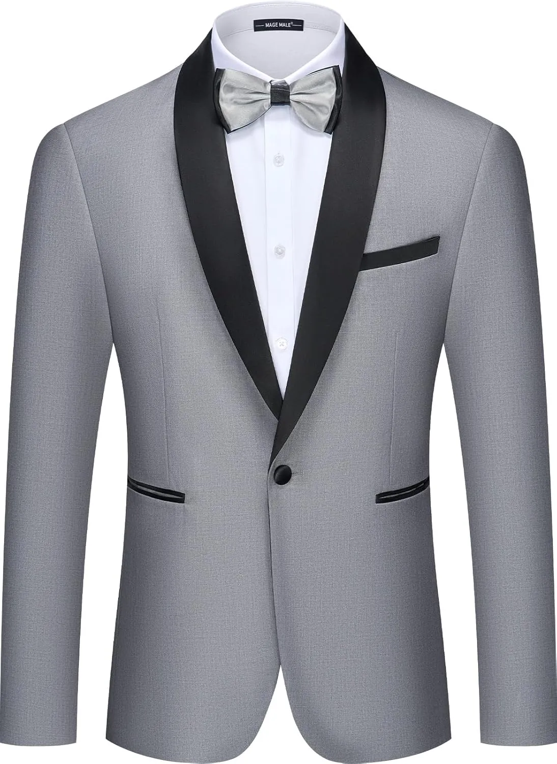 MAGE MALE Mens Tuxedo Jacket Shawl Lapel Suit Jacket Slim Fit Blazer Jacket for Dinner,Prom,Wedding