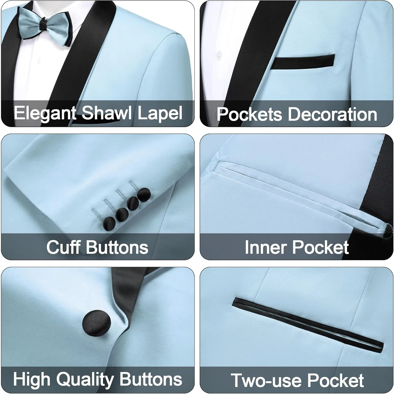 MAGE MALE Mens Tuxedo Jacket Shawl Lapel Suit Jacket Slim Fit Blazer Jacket for Dinner,Prom,Wedding