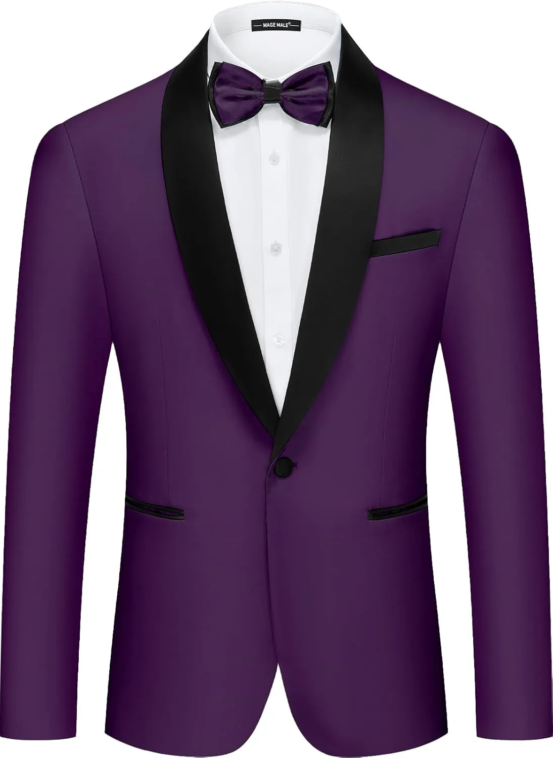 MAGE MALE Mens Tuxedo Jacket Shawl Lapel Suit Jacket Slim Fit Blazer Jacket for Dinner,Prom,Wedding
