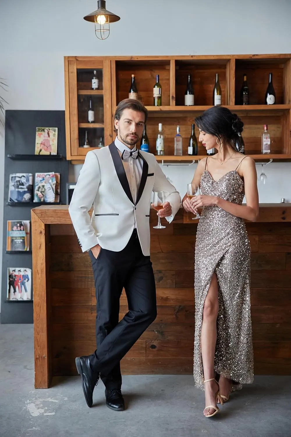 MAGE MALE Mens Tuxedo Jacket Shawl Lapel Suit Jacket Slim Fit Blazer Jacket for Dinner,Prom,Wedding
