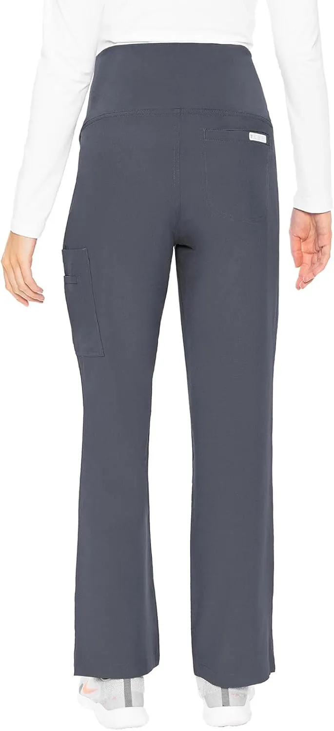 Med Couture Maternity Scrub Pant - 3 Pockets Straight Leg with Side Vents at Hem Soft Jersey Knit Waist Panel - MC028