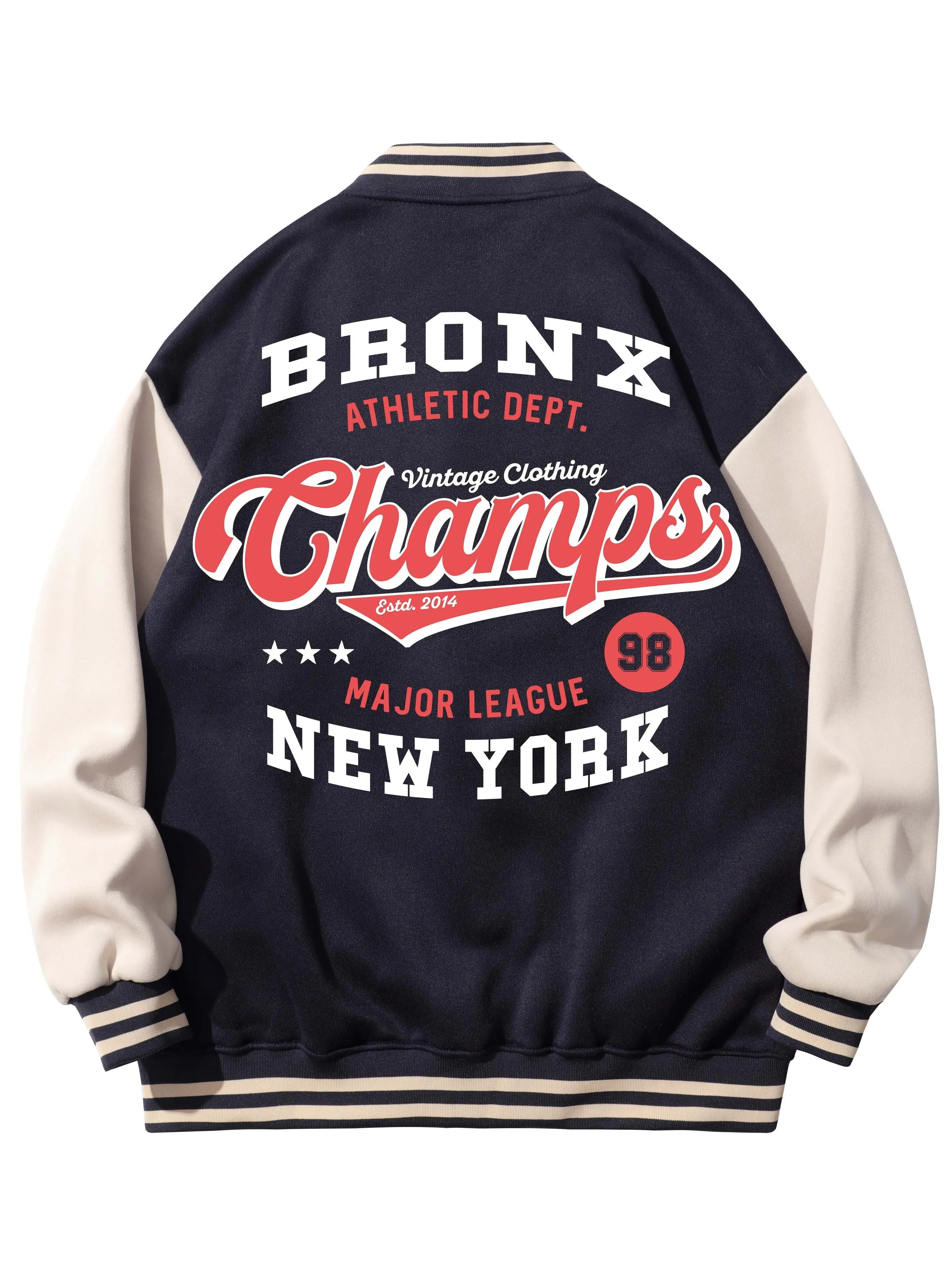Men's  Bronx-Print Jacket |  Sporty Baseball Collar