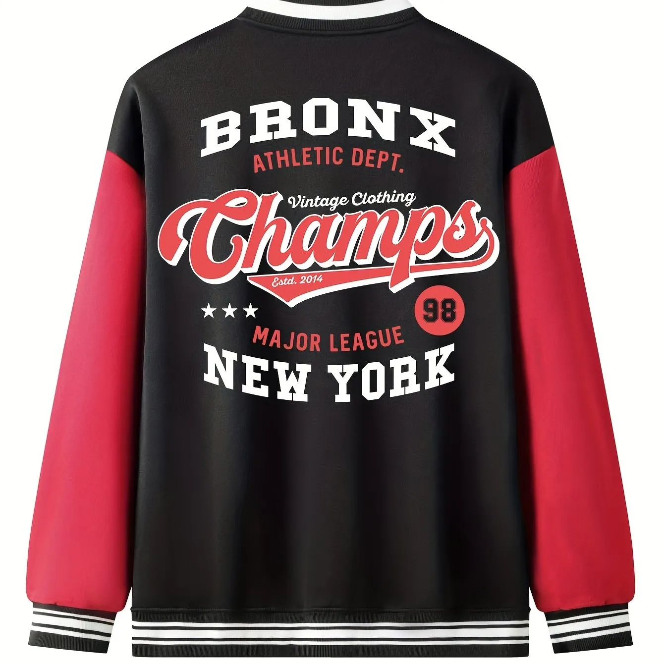 Men's  Bronx-Print Jacket |  Sporty Baseball Collar
