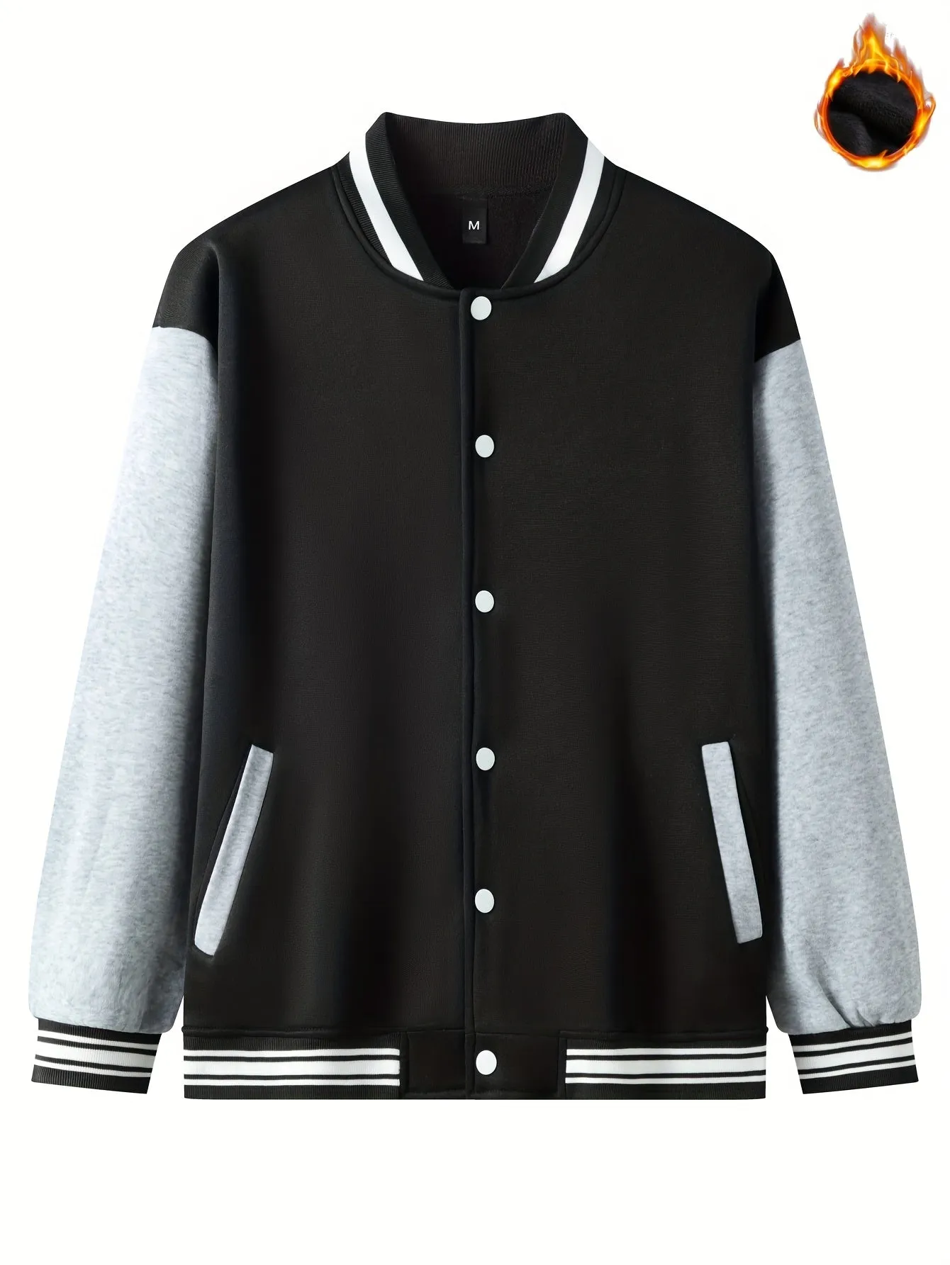 Men's  Bronx-Print Jacket |  Sporty Baseball Collar