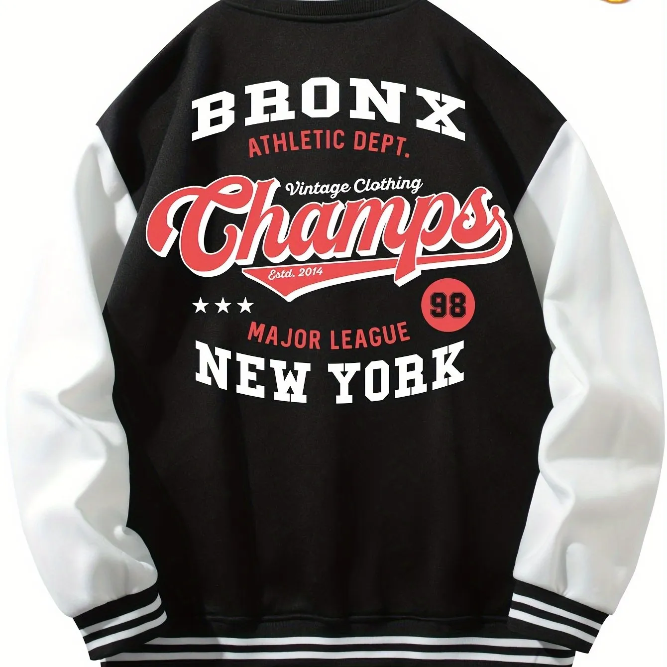 Men's  Bronx-Print Jacket |  Sporty Baseball Collar