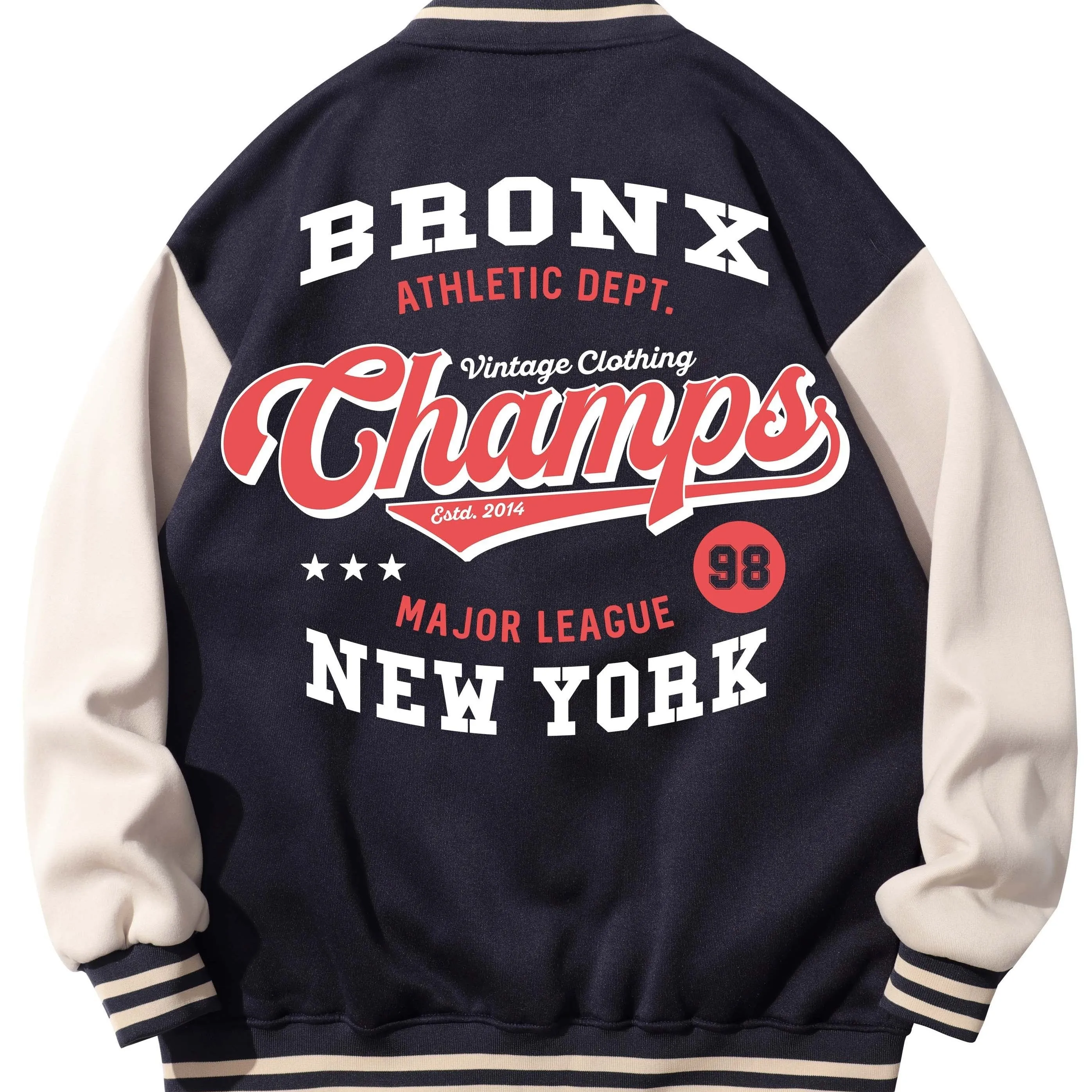 Men's  Bronx-Print Jacket |  Sporty Baseball Collar